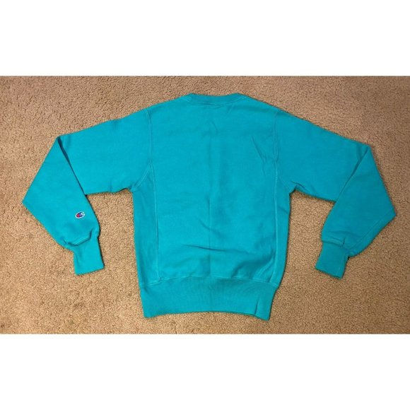 Champion Reverse Weave Crewneck Pullover Sweatshirt Size XS Teal - Picture 2 of 6